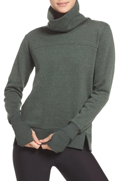 Shop Alo Yoga 'haze' Funnel Neck Sweatshirt In Hunter Heather