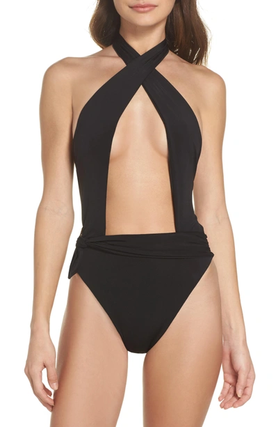 Shop For Love & Lemons Havana One-piece Swimsuit In Black