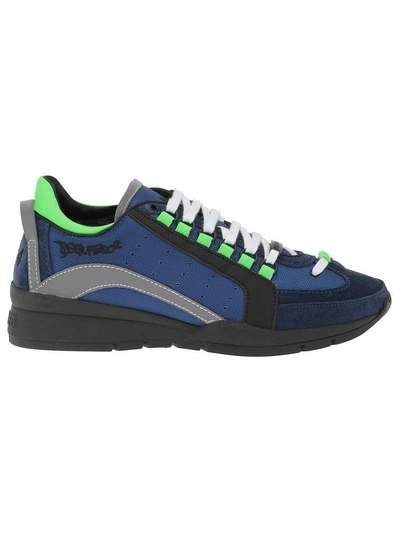 Shop Dsquared2 Leather Sneaker In Blue