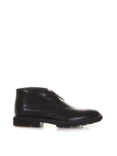 Shop Tod's Calfskin Lace-up Boots In Black