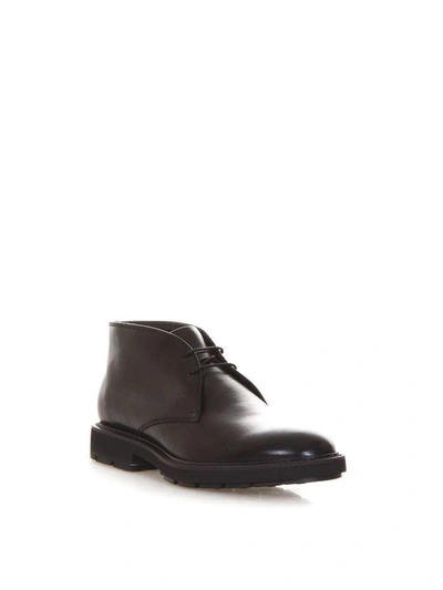 Shop Tod's Calfskin Lace-up Boots In Black