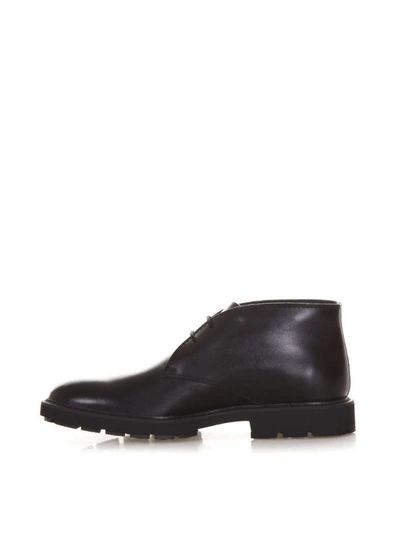 Shop Tod's Calfskin Lace-up Boots In Black