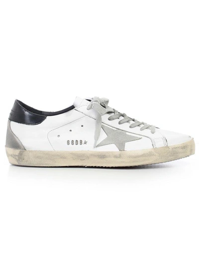 Shop Golden Goose Sneakers In Wwhite Black Cream Metal Lettering