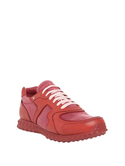 Shop Valentino Soul Am Leather Sneakers In Rosso