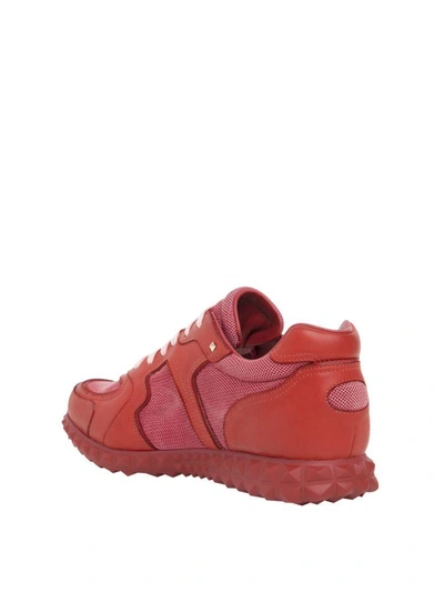 Shop Valentino Soul Am Leather Sneakers In Rosso