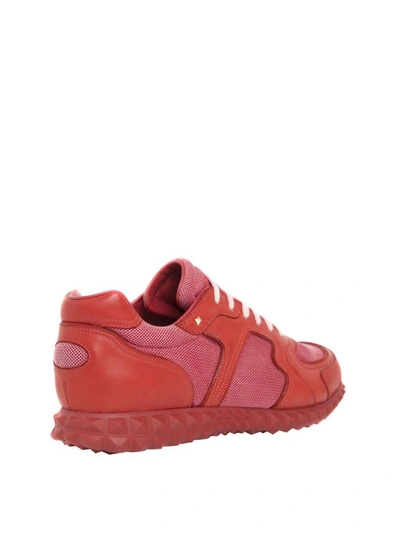 Shop Valentino Soul Am Leather Sneakers In Rosso