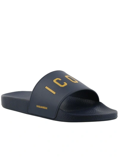 Shop Dsquared2 Icon Sandal In Navy