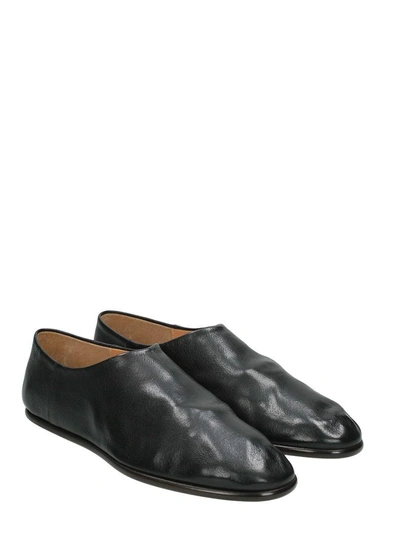 Shop Maison Margiela Black Leather Loafers