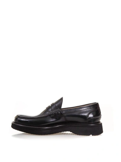 Shop Green George Polished Leather Loafers In Blue