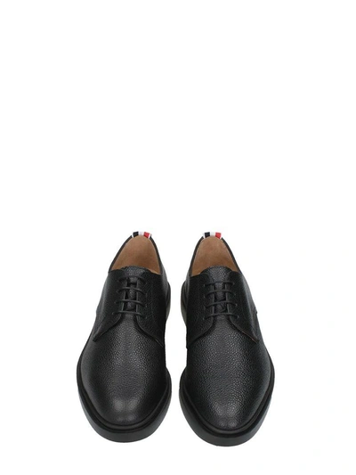 Shop Thom Browne Black Leather Lace-up