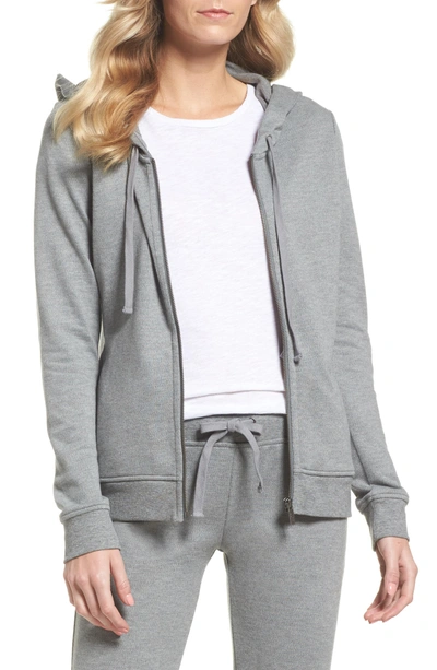 Shop Ugg Clara Zip Hoodie In Grey Heather