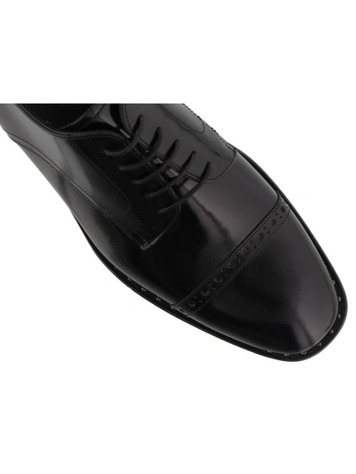 Shop Jimmy Choo Penn Laced Up Shoes In Black Gunmetal