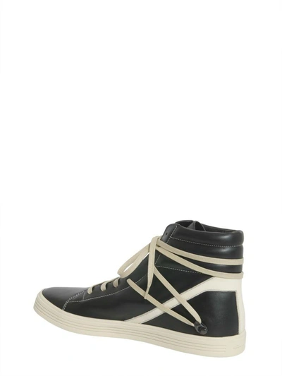 Shop Rick Owens Leather Sneakers In Nero