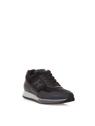 Shop Hogan Leather Sneakers H321 In Black