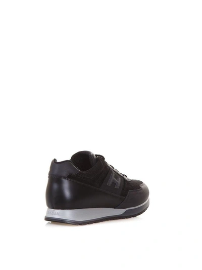 Shop Hogan Leather Sneakers H321 In Black