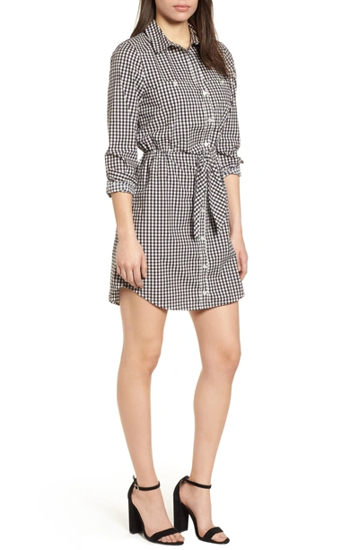 Shop Sanctuary Tie Front Gingham Shirtdress In Bistro Check