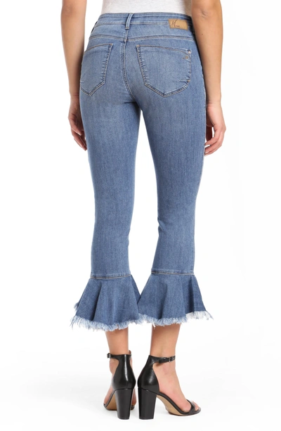 Shop Mavi Jeans Mavi Tessa Super Skinny Flounce Hem Jeans In Mid Brushed Cheeky