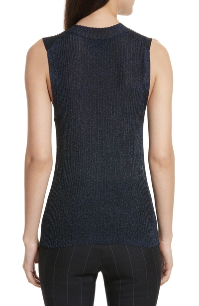 Shop Rag & Bone Halsey Metallic Sweater Tank In Navy