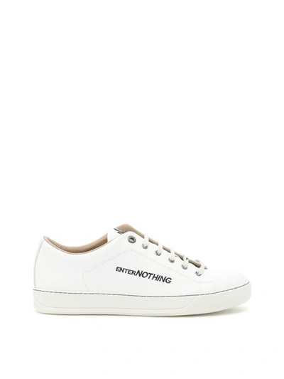 Shop Lanvin Embroidered Low Top Trainers In White (white)