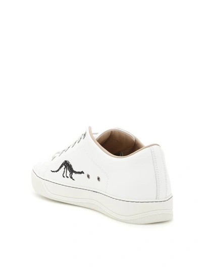 Shop Lanvin Embroidered Low Top Trainers In White (white)