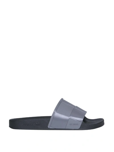 Shop Raf Simons Adidas Adilette Pool Slides In Grigio