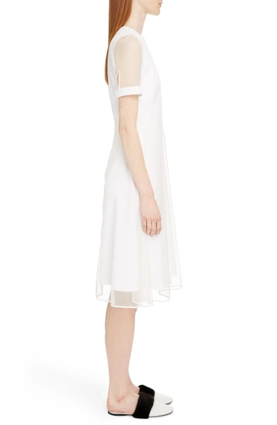 Shop Givenchy Sheer Overlay Stretch Cady Dress In White