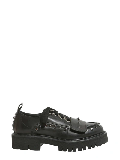 Shop N°21 Leather Lace-up Shoes In Nero