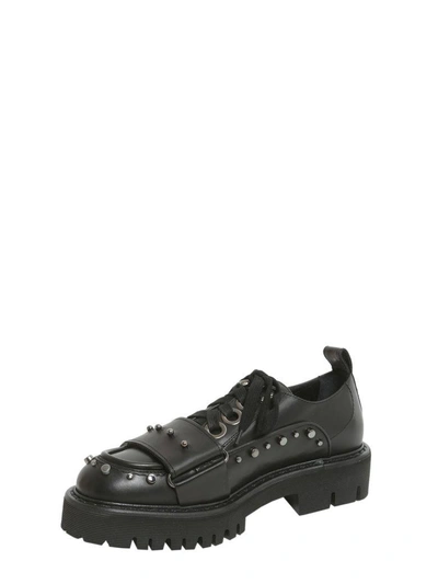 Shop N°21 Leather Lace-up Shoes In Nero