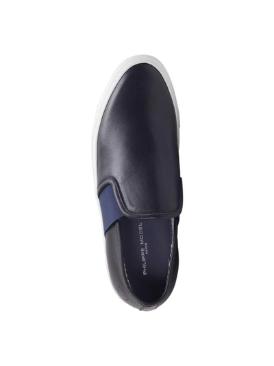 Shop Philippe Model Leon Leather Slip On In Blue