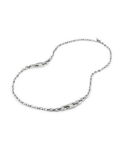 Shop David Yurman Wellesley Sterling Silver Long Chain Necklace With Diamonds In White/silver