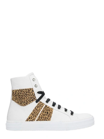 Shop Amiri White Leather Sunset Sneakers