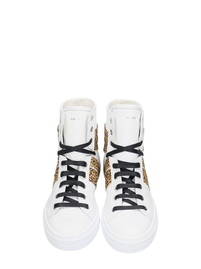 Shop Amiri White Leather Sunset Sneakers