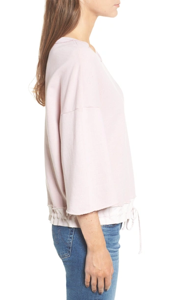 Shop Stateside Crop Terry Sweatshirt In Peach