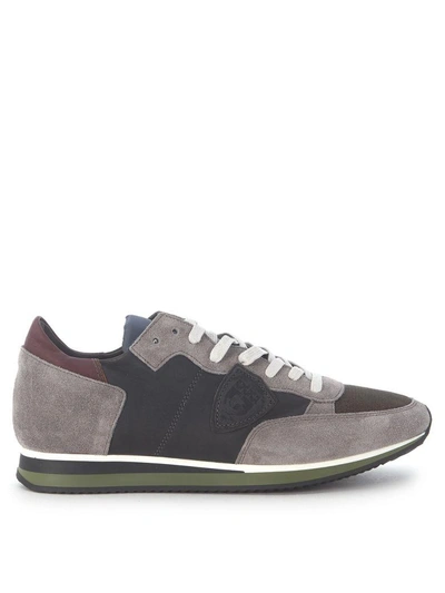 Shop Philippe Model Sneaker  Tropez In Grey Suede And Leather In Grigio
