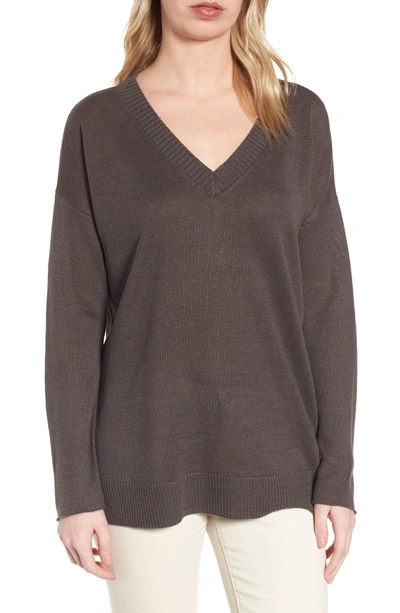 Shop Eileen Fisher Organic Linen Sweater In Rye