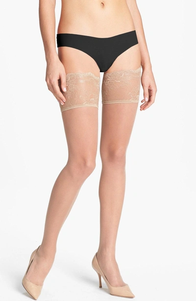 Shop Donna Karan Lace Top Stay-up Stockings In Nude