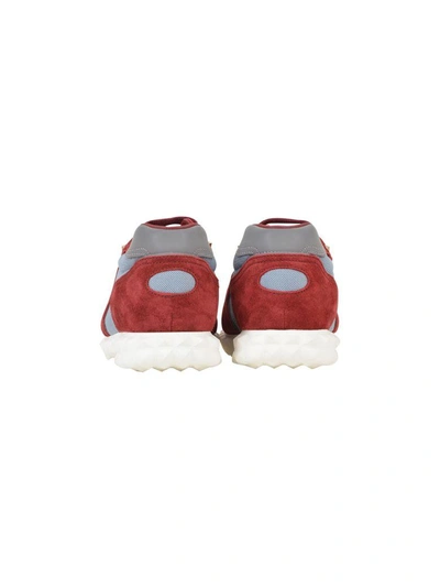 Shop Valentino Two-coloured Hive Sneaker In Bordeaux-light Blue