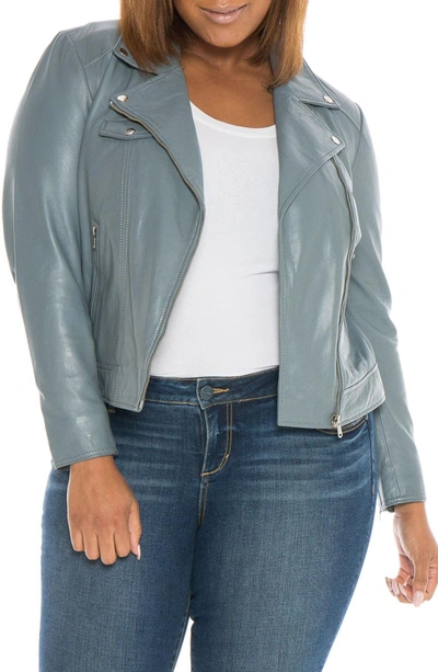 Slink jeans leather moto jacket deals