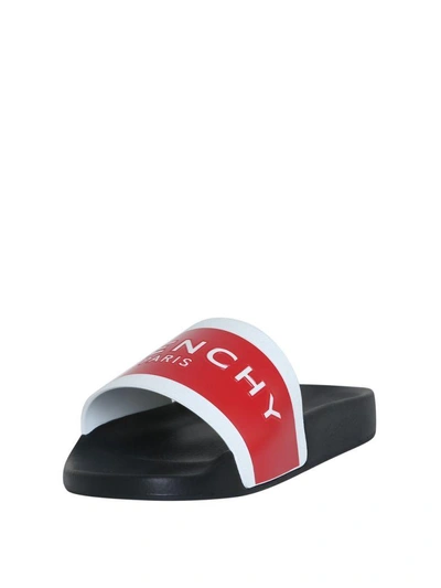 Shop Givenchy Logo Pool Slides In Rosso