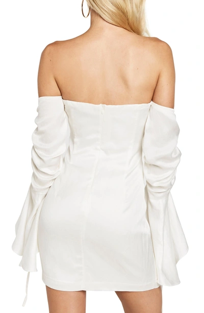 Shop Bardot Inez Off The Shoulder Sheath Dress In Ivory