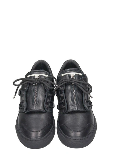 Shop Helmut Lang Low Top Black Leather Sneakers