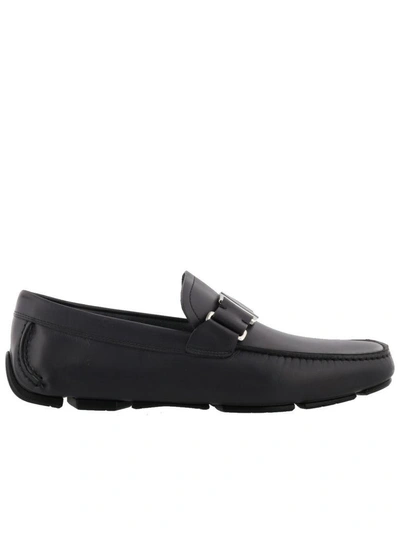 Shop Ferragamo Loafer In Ebony