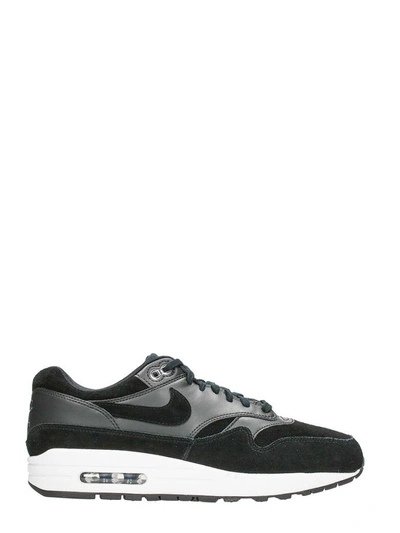 Shop Nike Air Max 1 Premium Black Leather Sneakers