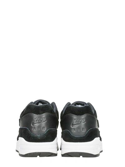 Shop Nike Air Max 1 Premium Black Leather Sneakers