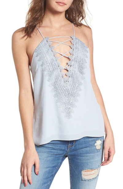 Shop Wayf Posie Strappy Camisole In Blue Pearl