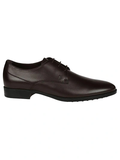 Shop Tod's Tod`s Laced Up Derby Shoes In Testa Moro