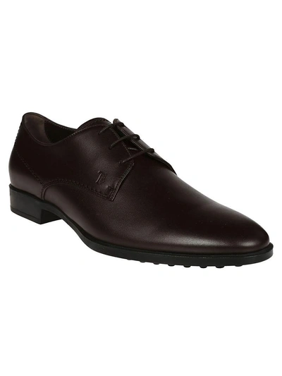 Shop Tod's Tod`s Laced Up Derby Shoes In Testa Moro