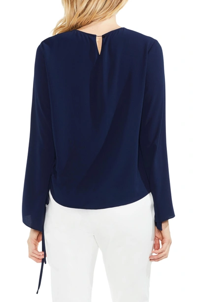 Shop Vince Camuto Drawstring Side Blouse In Night Sky