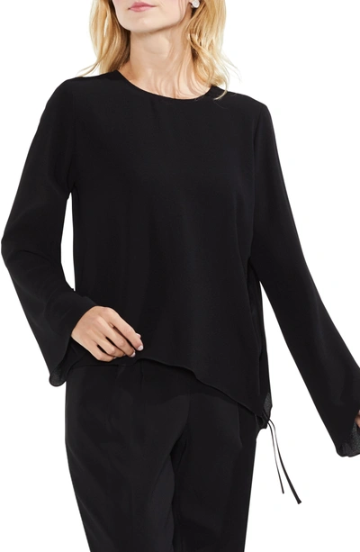 Shop Vince Camuto Drawstring Side Blouse In Rich Black
