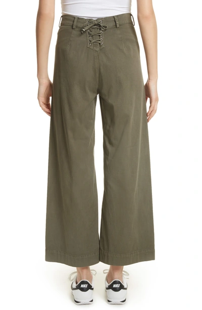 Shop A.l.c Finley Wide Leg Crop Pants In Army